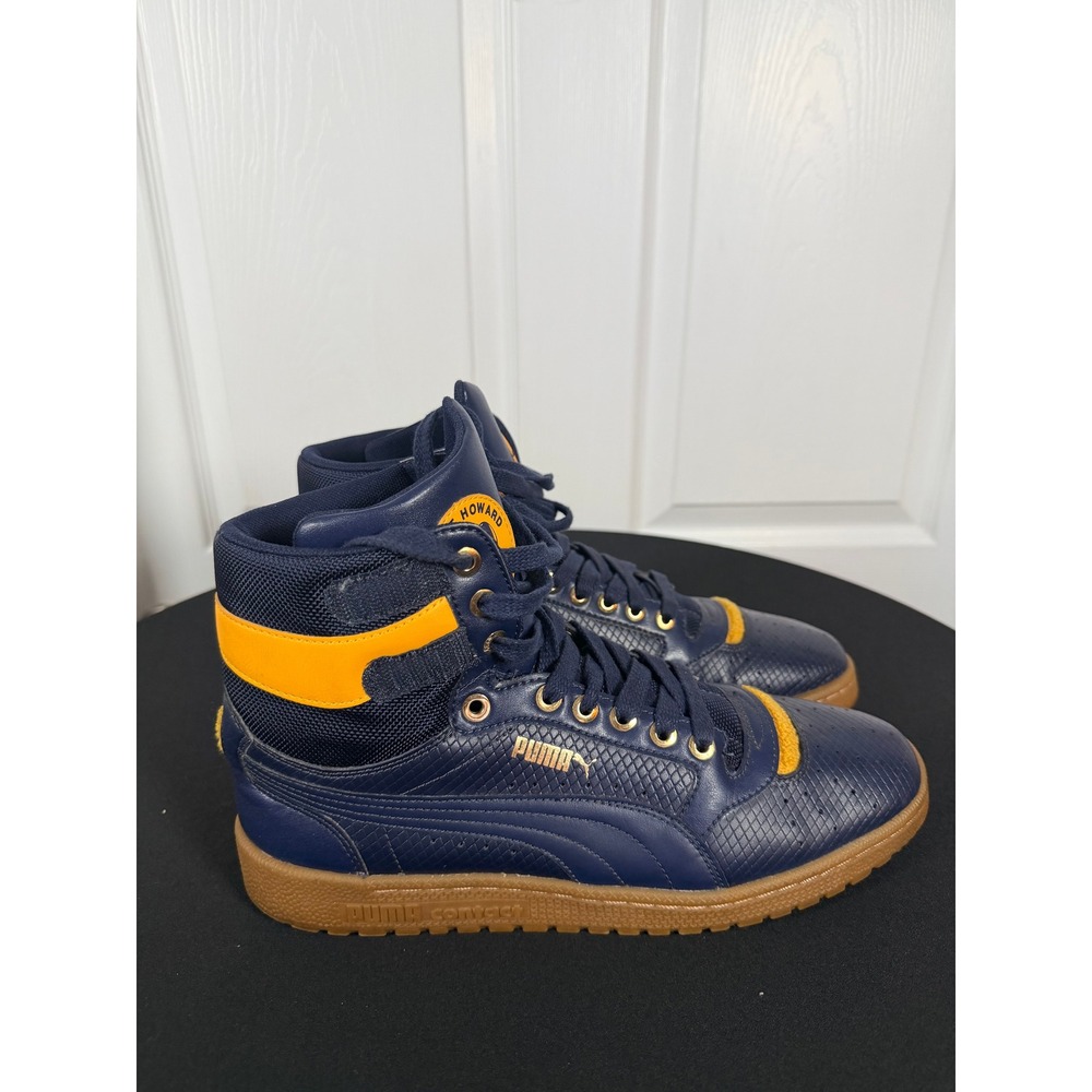 Puma Contact Sky II Hi David T Howard High School Navy Yellow Sneakers 364442 01 - Picture 5 of 8